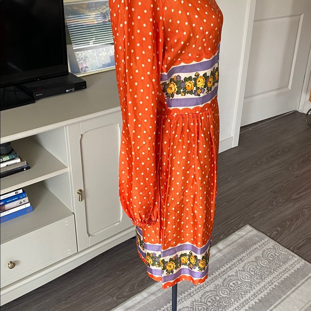 Vintage 1960s Orange Silk Mini Dress - Picture 9 of 15